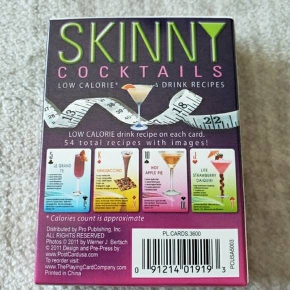 Skinny Cocktail Playing Cards 54 cards New - Picture 7 of 8